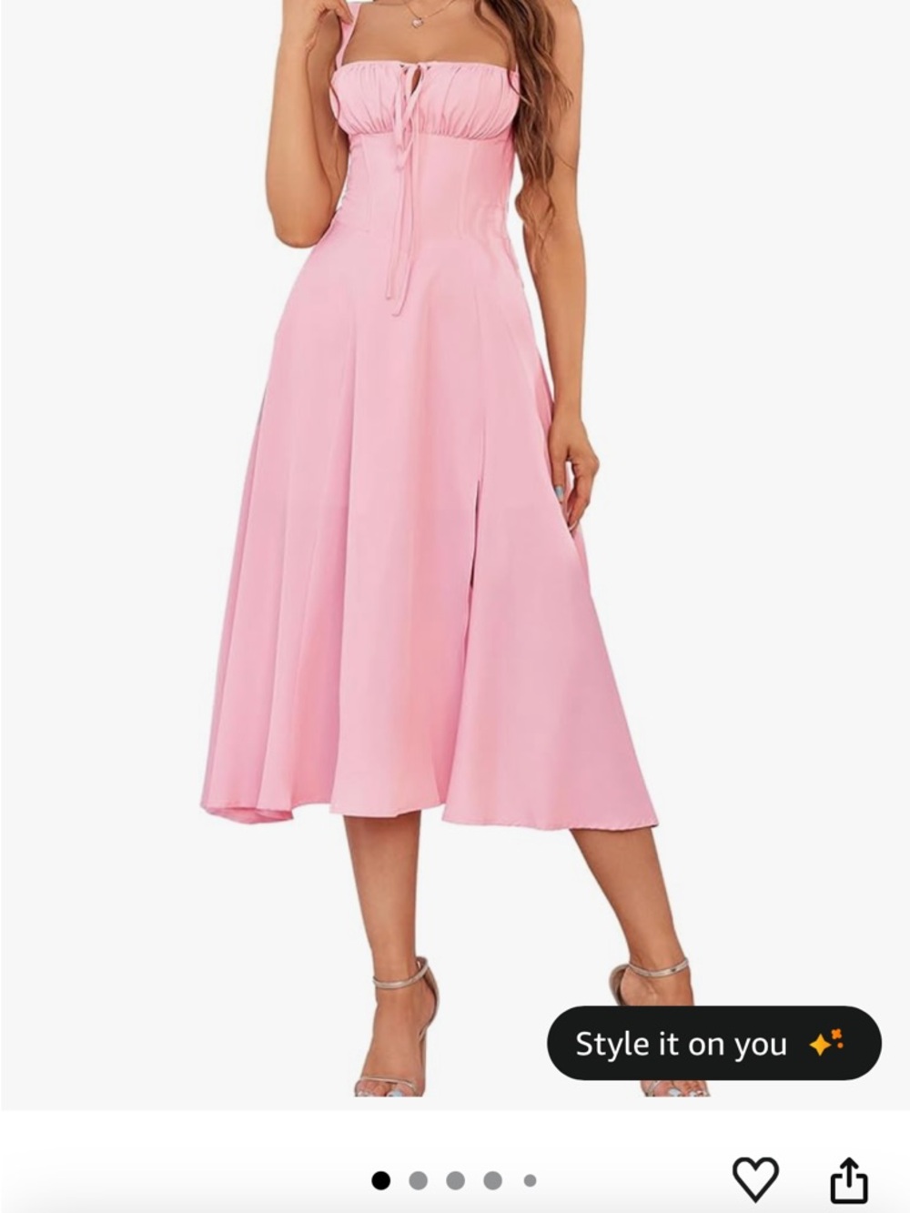 GLNEGE Light Pink Strappy Sundress‎